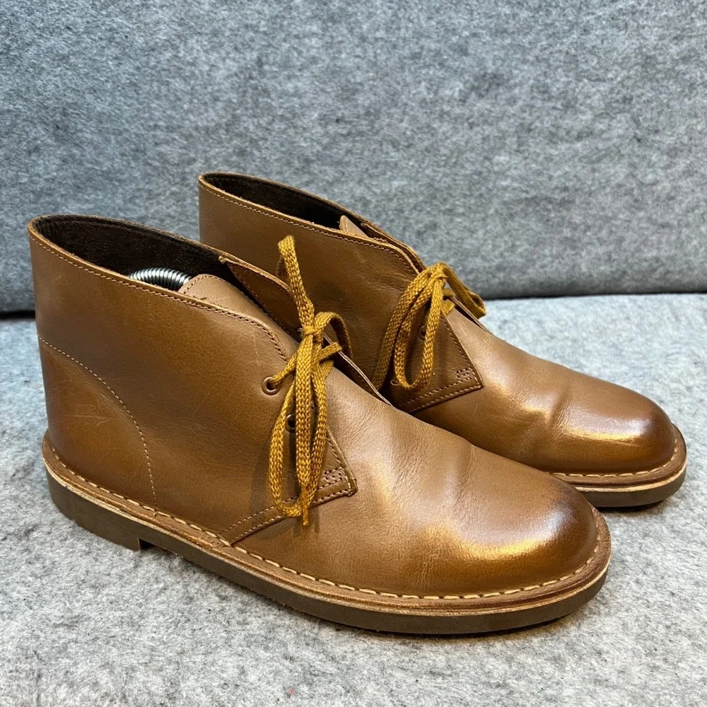 Clark's Men's Chukka Desert Boots Leather Lace Up Ankle‎ Shoes Brown Fall Size 8